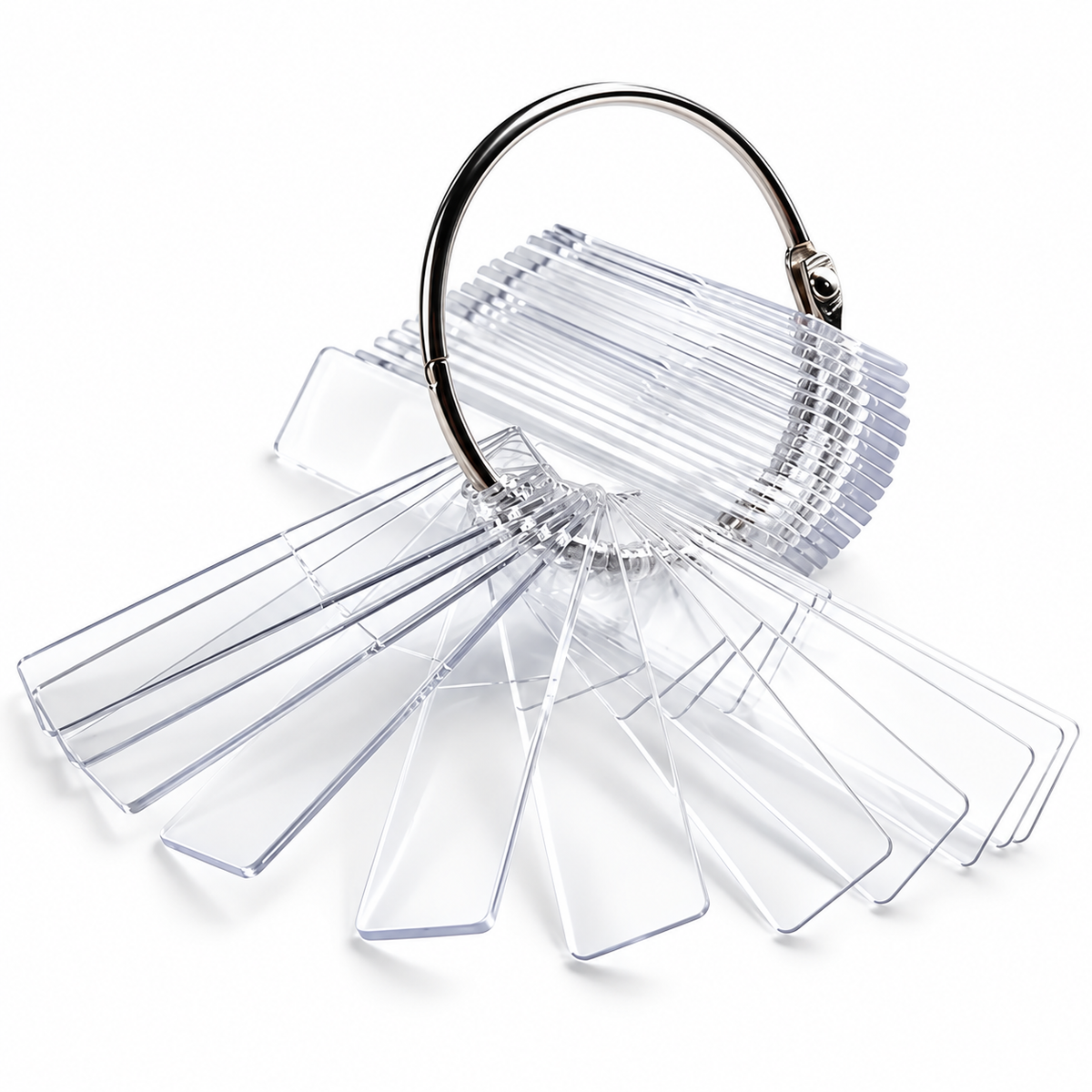 Color Chart Reverse Display Tips Square, 50 pcs, clear