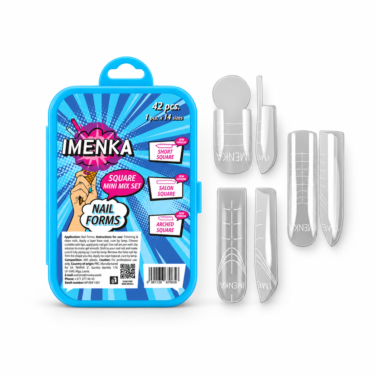 IMENKA Dual Nail Forms SQUARE MINI MIX 42 pcs