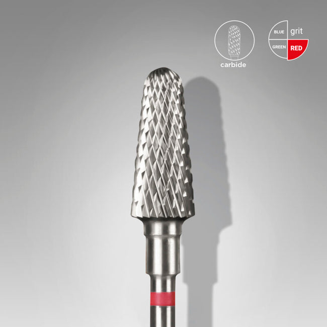 STALEKS EXPERT Carbide nail drill bit frustum red head diameter 6 mm / working part 14 mm