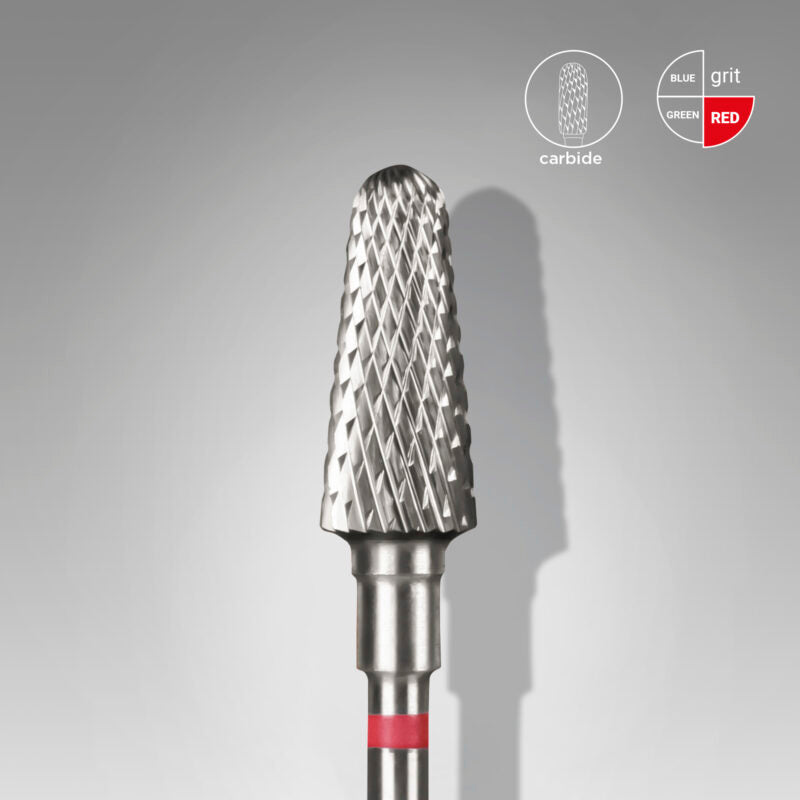 STALEKS EXPERT Carbide nail drill bit frustum red head diameter 6 mm / working part 14 mm