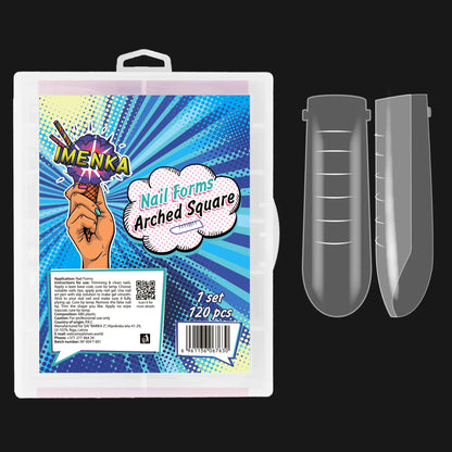 IMENKA Dual Nail Forms ARCHED SQUARE 120 pcs