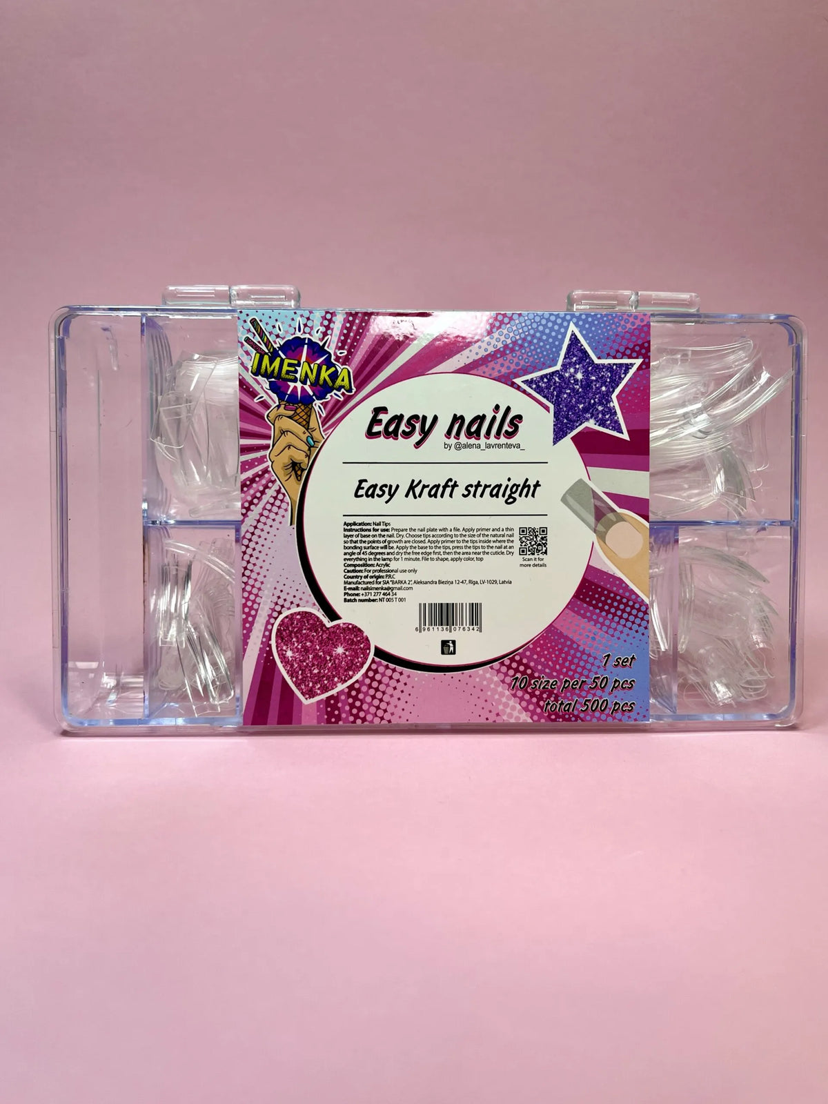 IMENKA Gel Tips Easy Kraft Straight 500 pcs