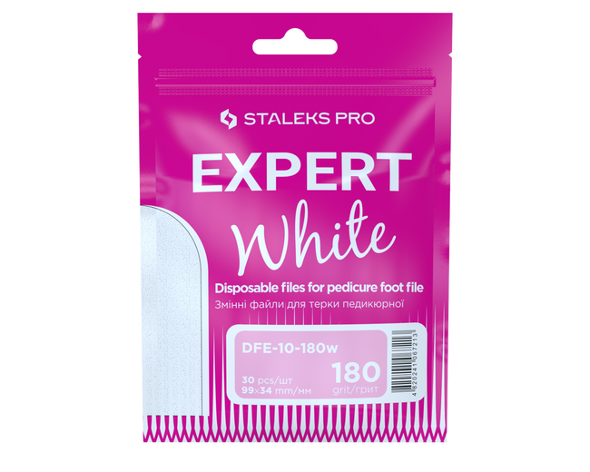 Refill pads for pedicure foot file Staleks Pro Expert 10, 180 grit, 30 pcs, white