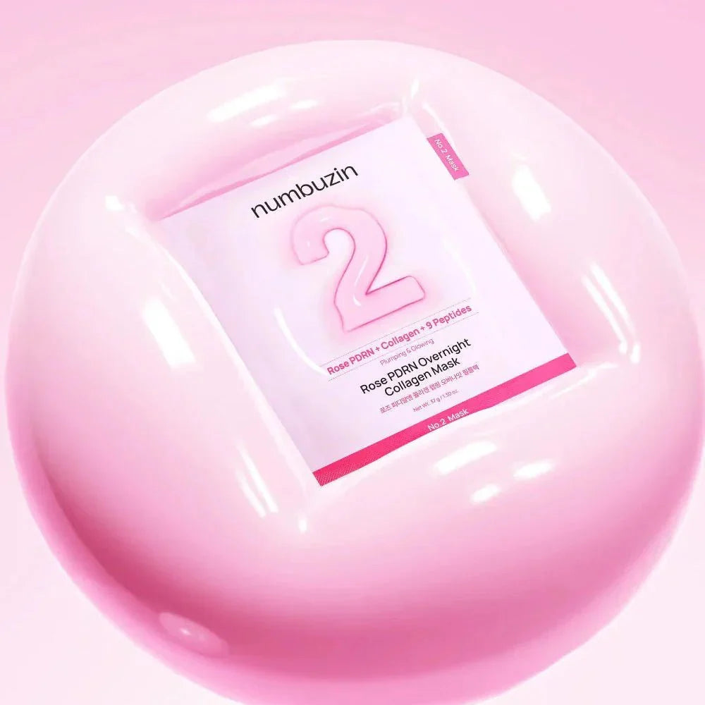 Numbuzin No.2 Rose PDRN Overnight Collagen Mask — 4 Masks