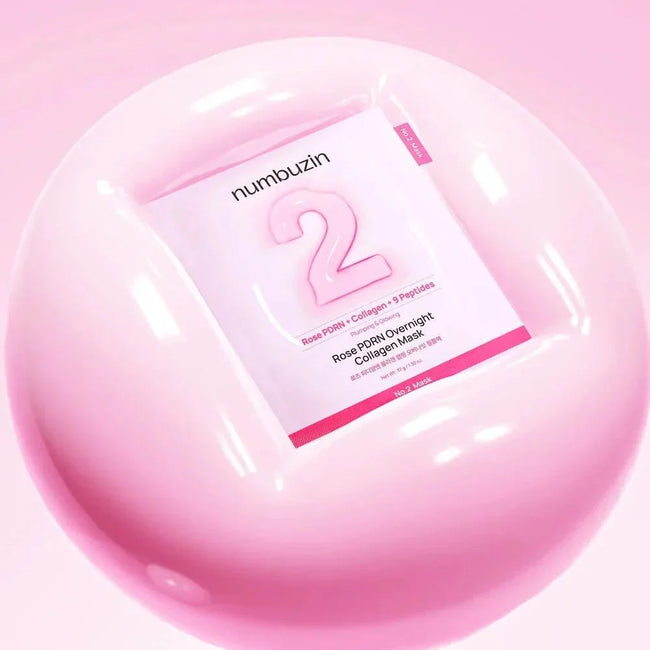Numbuzin No.2 Rose PDRN Overnight Collagen Mask — 4 Masks
