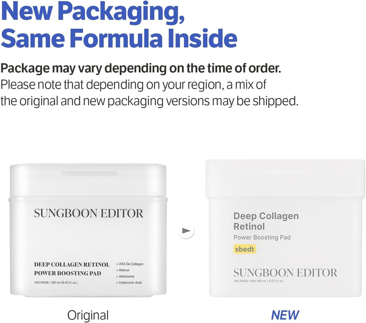 Sungboon Editor Deep Collagen Retinol Power Boosting Pad 100pcs — product image 7