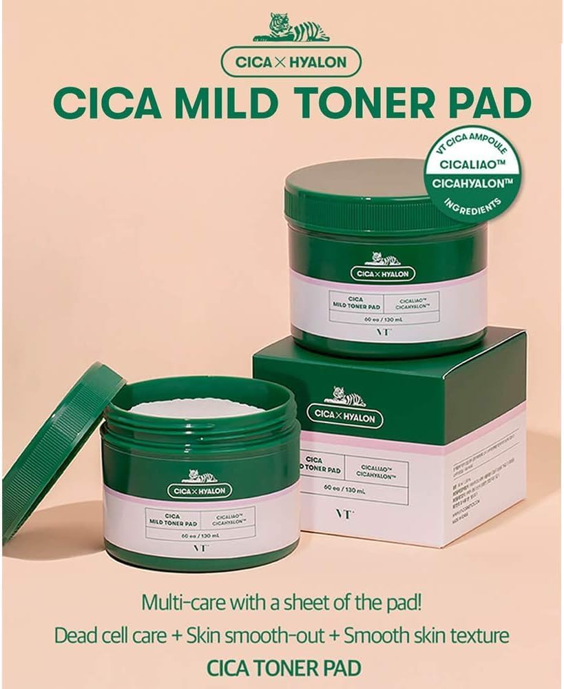 VT Cosmetics Cica Mild Toner Pad 60pcs — product image 2